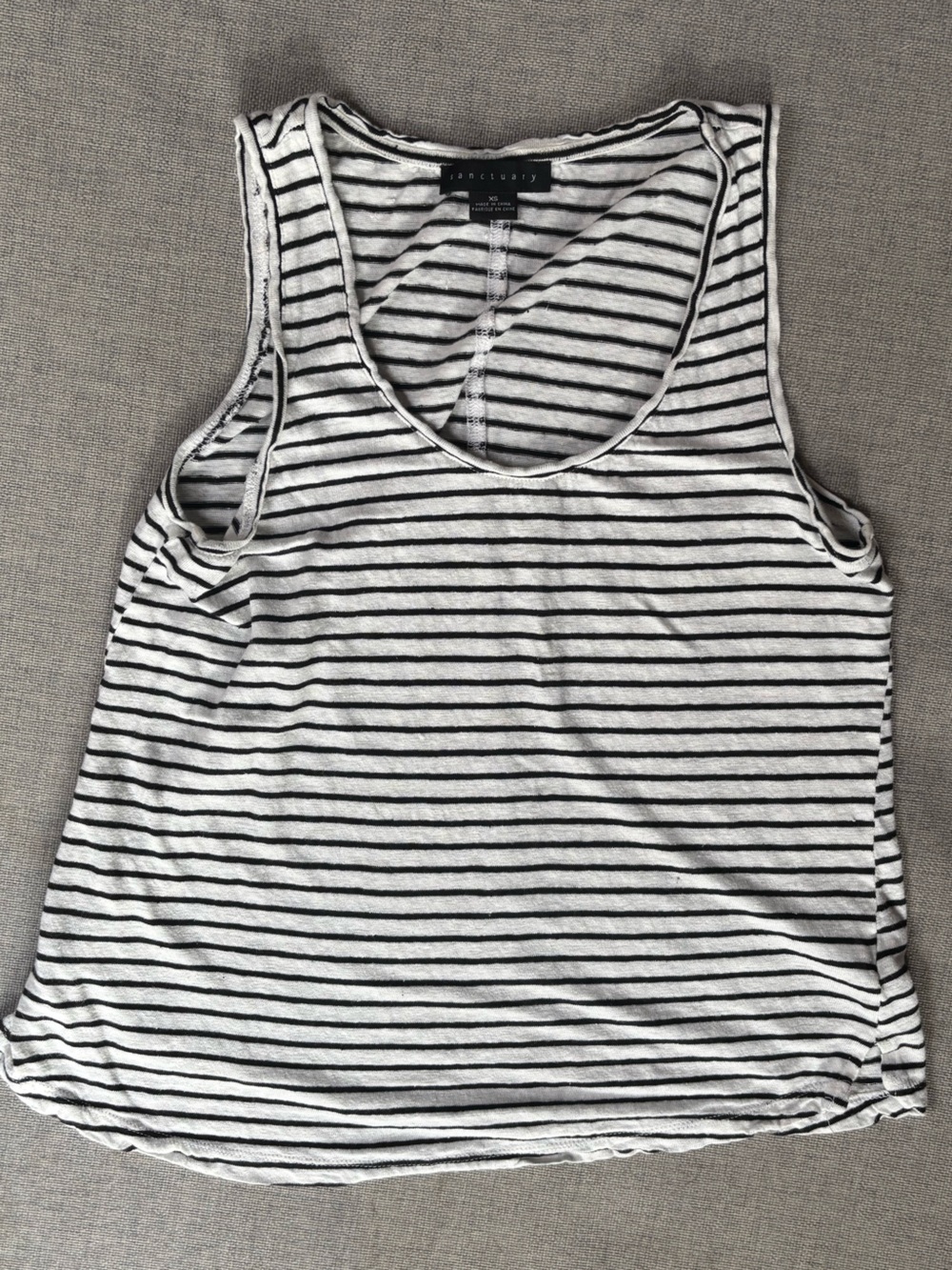 Sanctuary Black & White Striped Loose Fit Tank